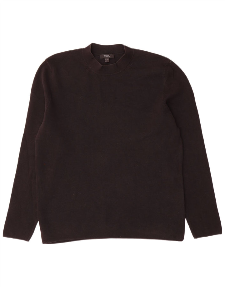 Suéter feminino Cos com gola tartaruga Reino Unido 14 algodão preto médio