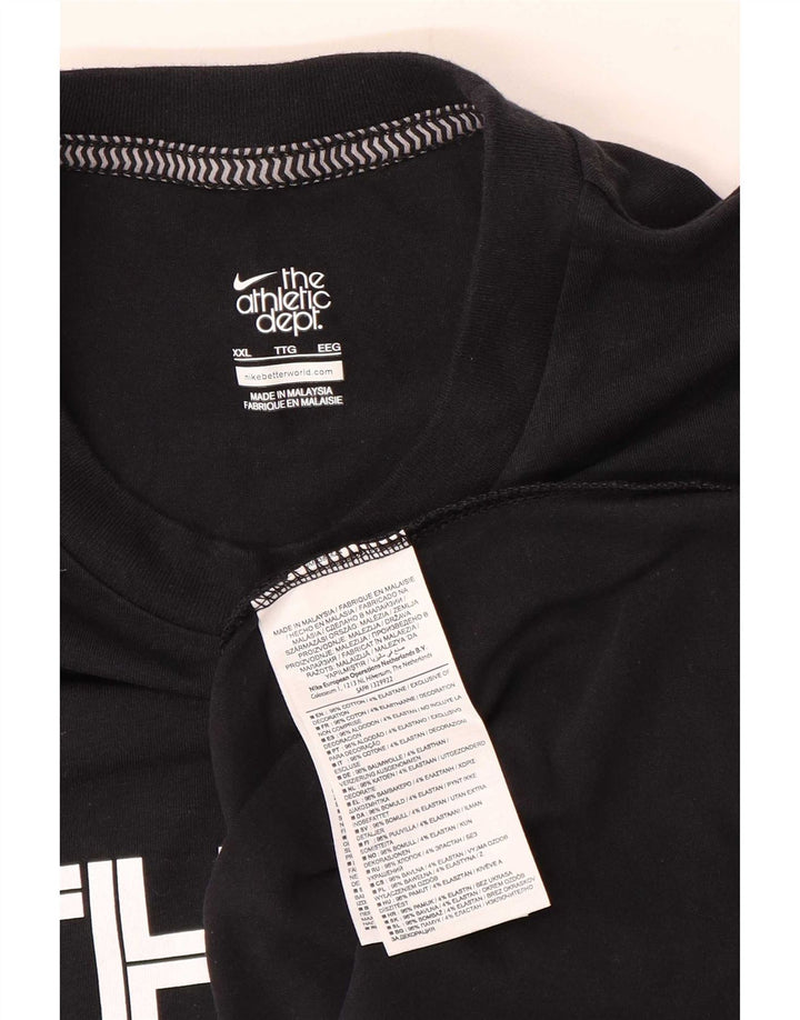 Colete gráfico masculino Nike 2XL de algodão preto