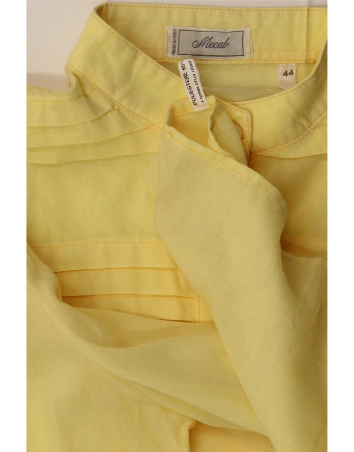 Blusa feminina vintage top IT 44 poliéster amarelo médio
