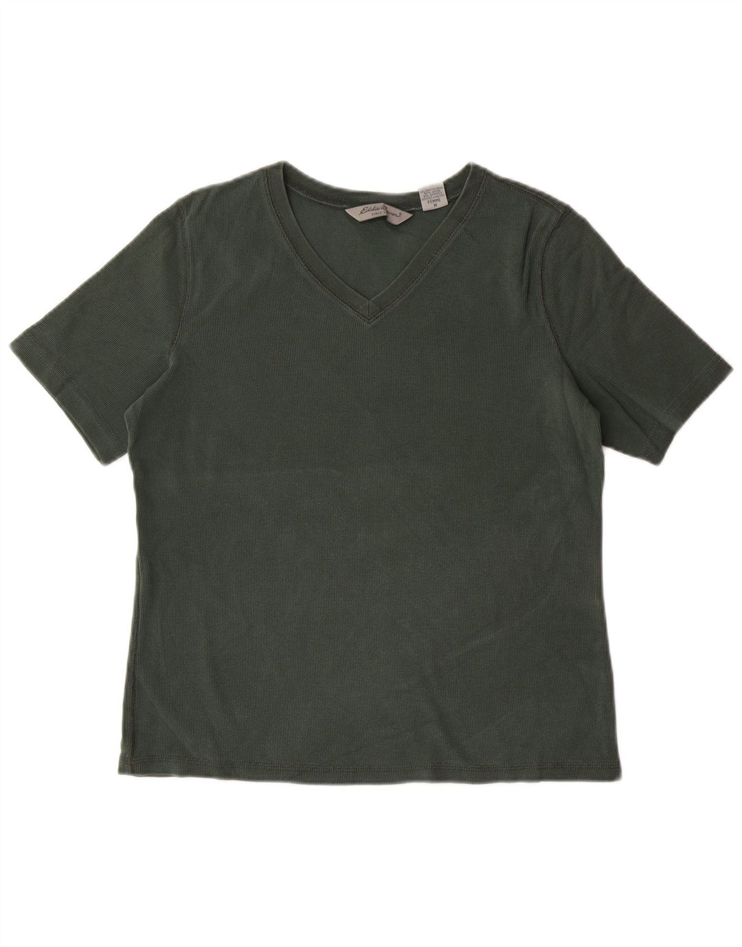 Camiseta feminina EDDIE BAUER UK 14 algodão verde médio