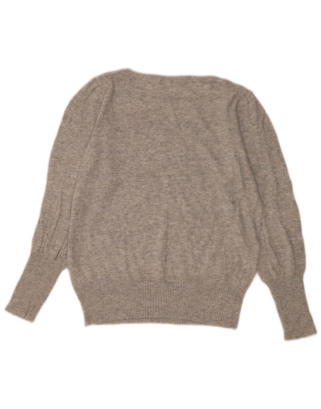 Suéter feminino Marks & Spencer com gola canoa Reino Unido 14 cinza médio manchado