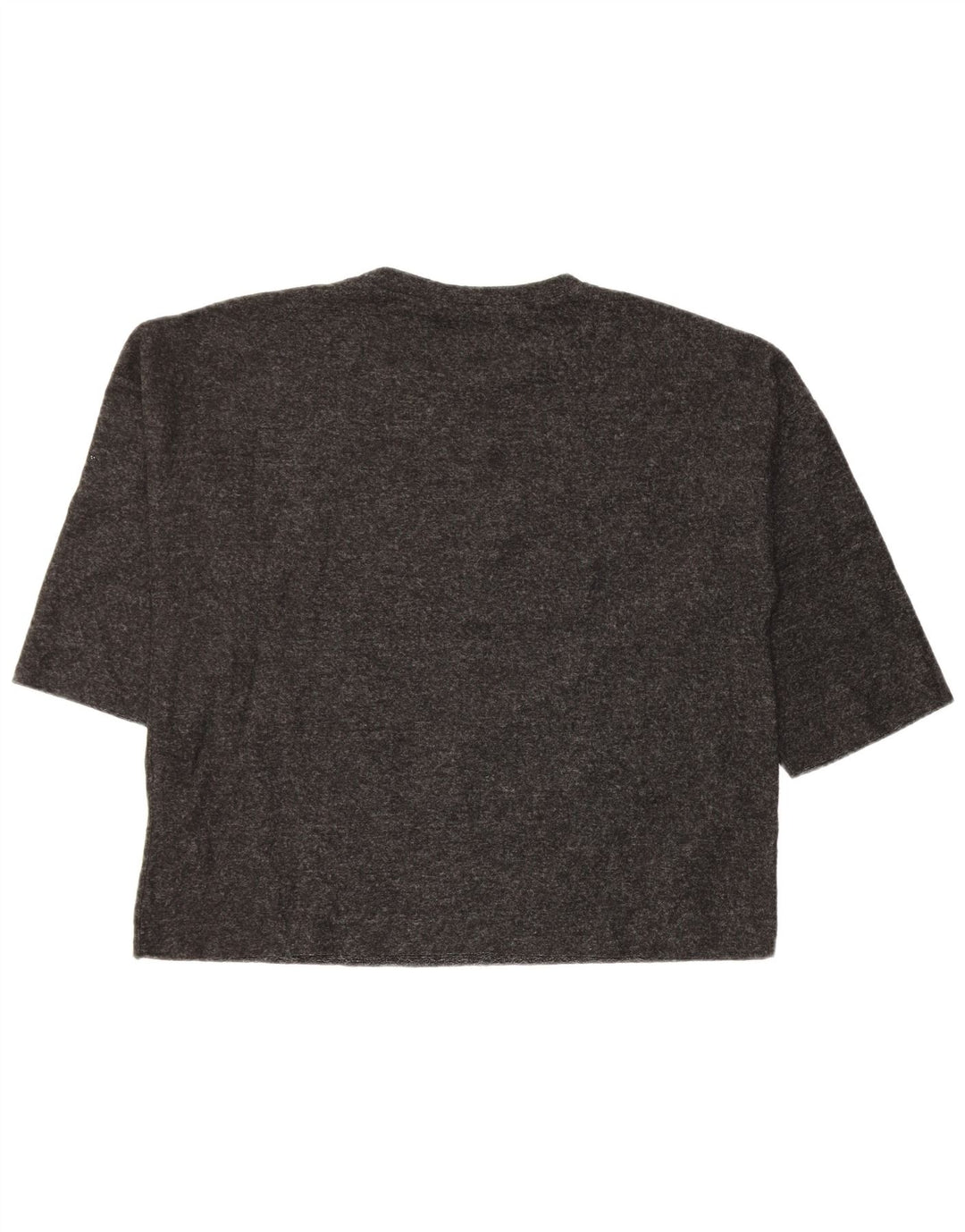 Zara Camiseta Feminina Loose Fit Top UK 14 Poliéster Manchado Cinza Médio