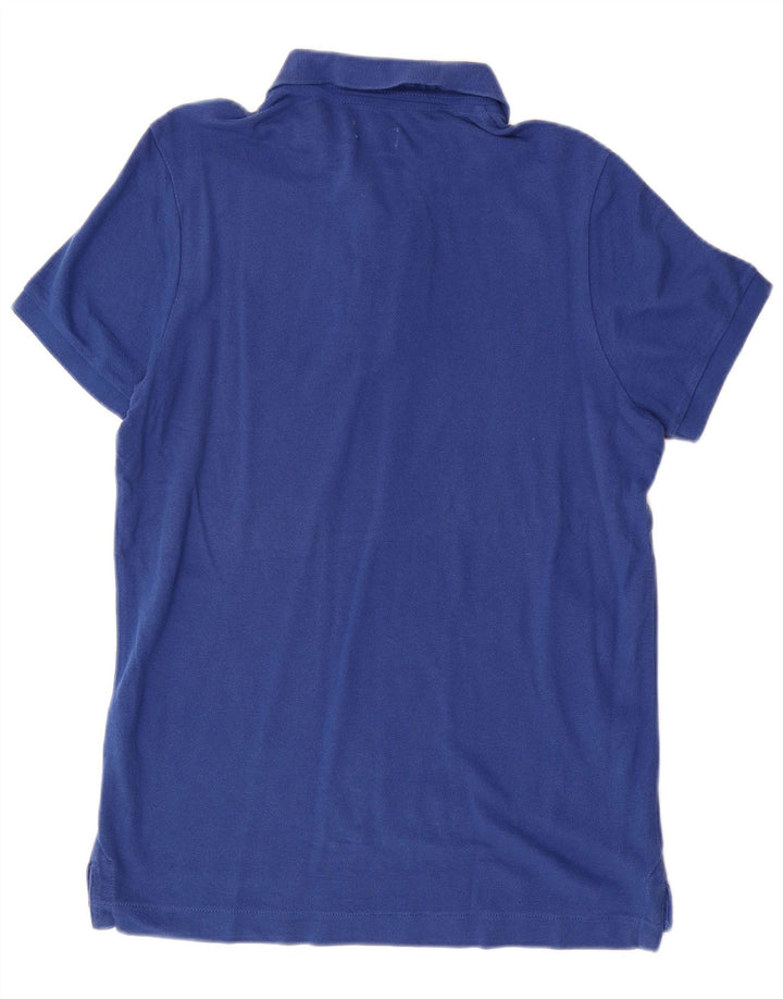 Camisa polo masculina Benetton médio algodão azul