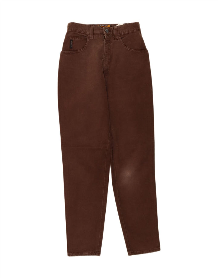 ARMANI Womens Slim Casual Trousers W27 L28 Brown Cotton Vintage Armani and Second-Hand Armani from Messina Hembry 