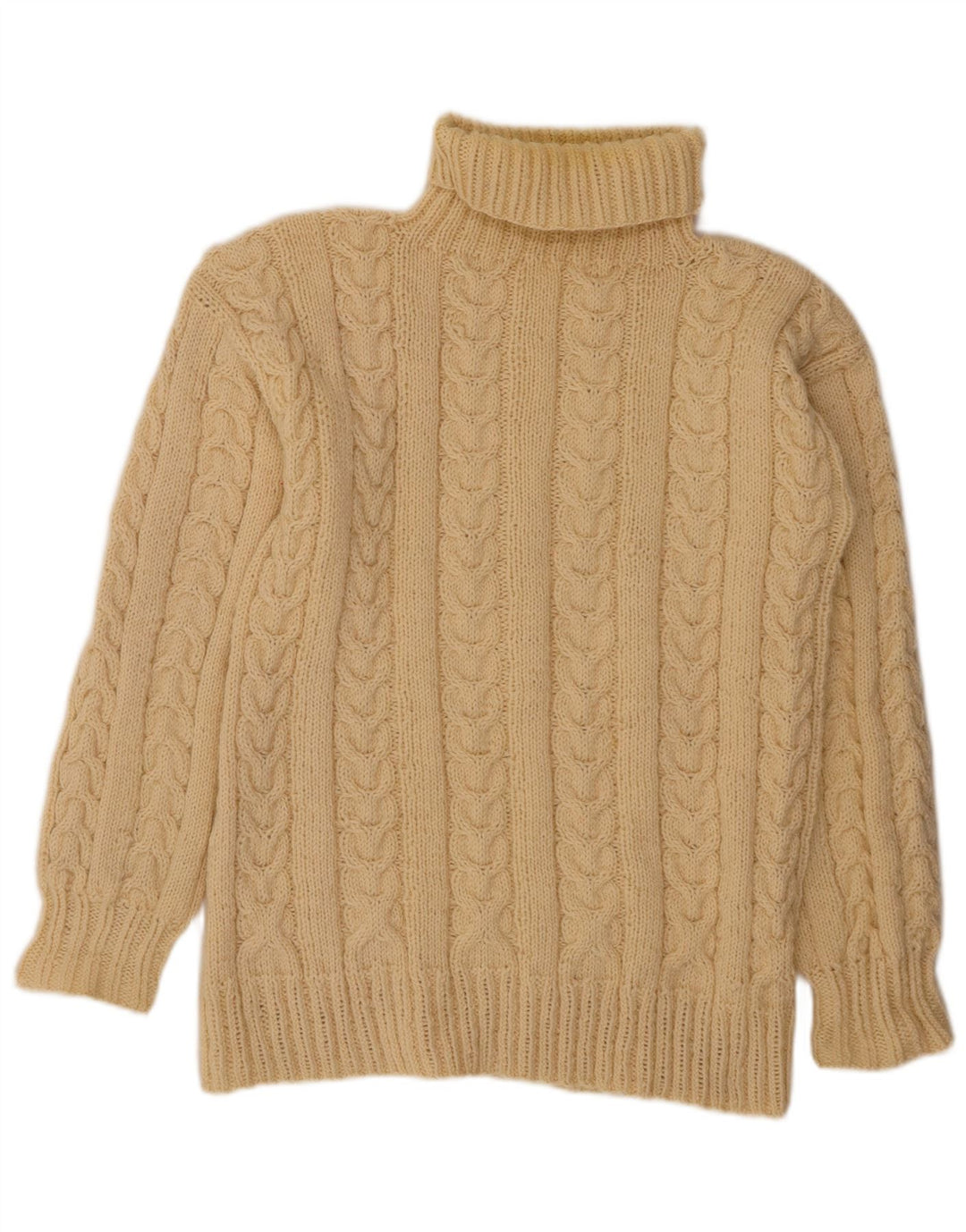 Suéter feminino VINTAGE com gola redonda Reino Unido 14 grande off white