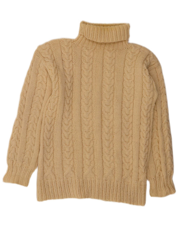 Suéter feminino VINTAGE com gola redonda Reino Unido 14 grande off white