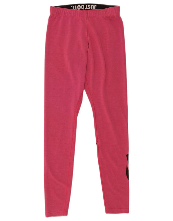 Leggings Nike Femininas Gráficas UK 8 Pequenas Algodão Rosa
