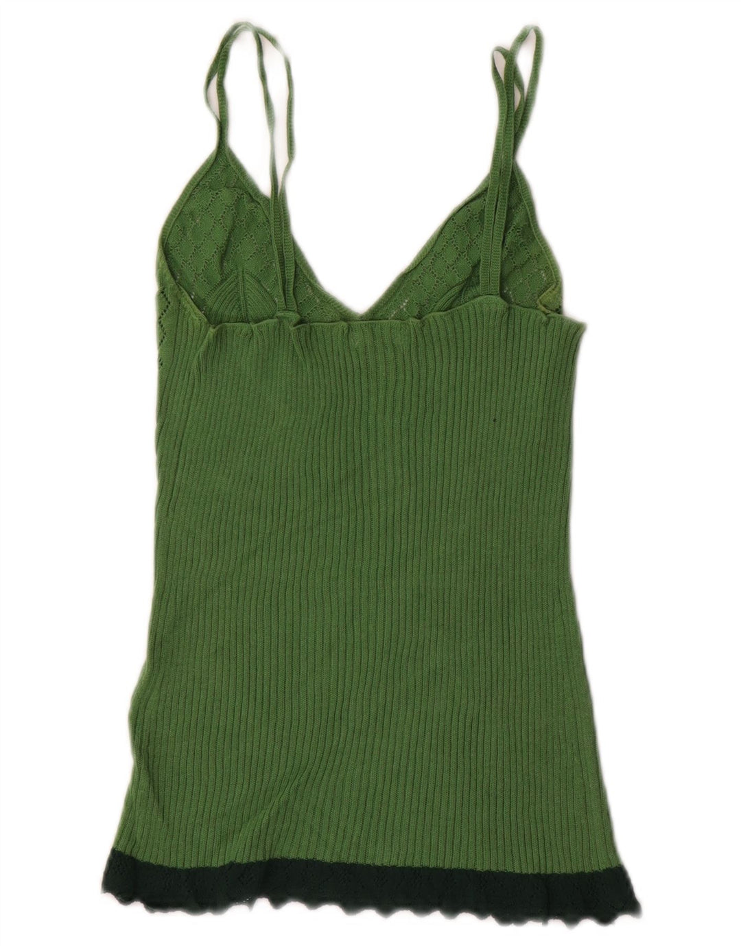Top feminino de malha BENETTON UK 4 XS verde colorblock