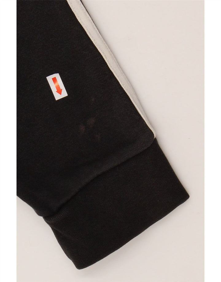 ADIDAS Mens Zip Hoodie Suéter Grande Algodão Preto