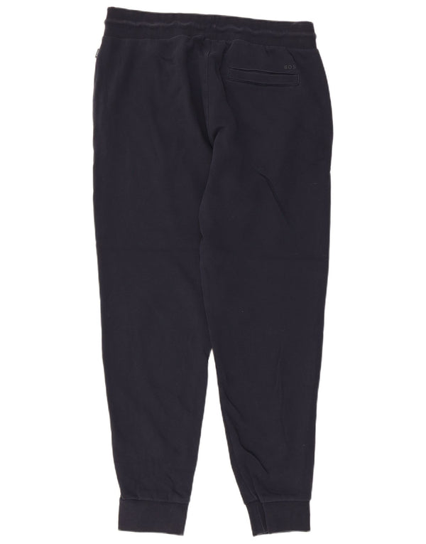 Hugo Boss Calça de treino masculina Joggers grande algodão azul marinho