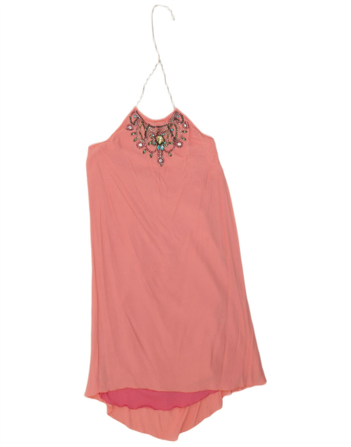 Vestido halter feminino Gaudi IT 44 viscose rosa médio