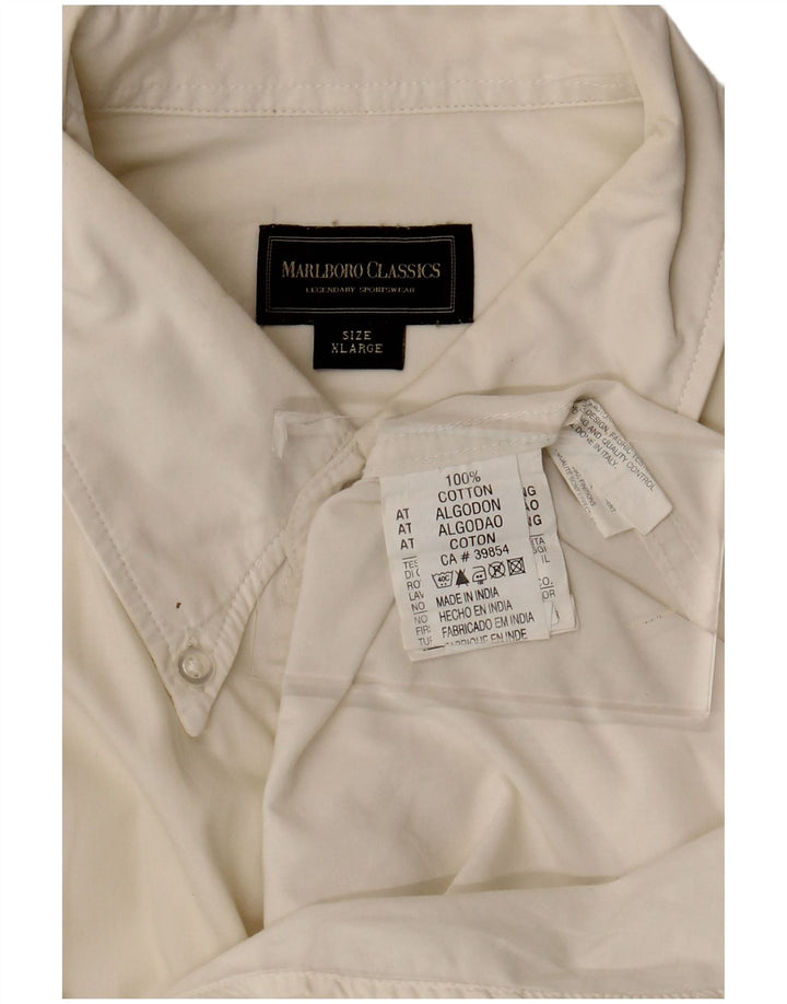 Marlboro Classics Camisa masculina de manga curta XL algodão bege