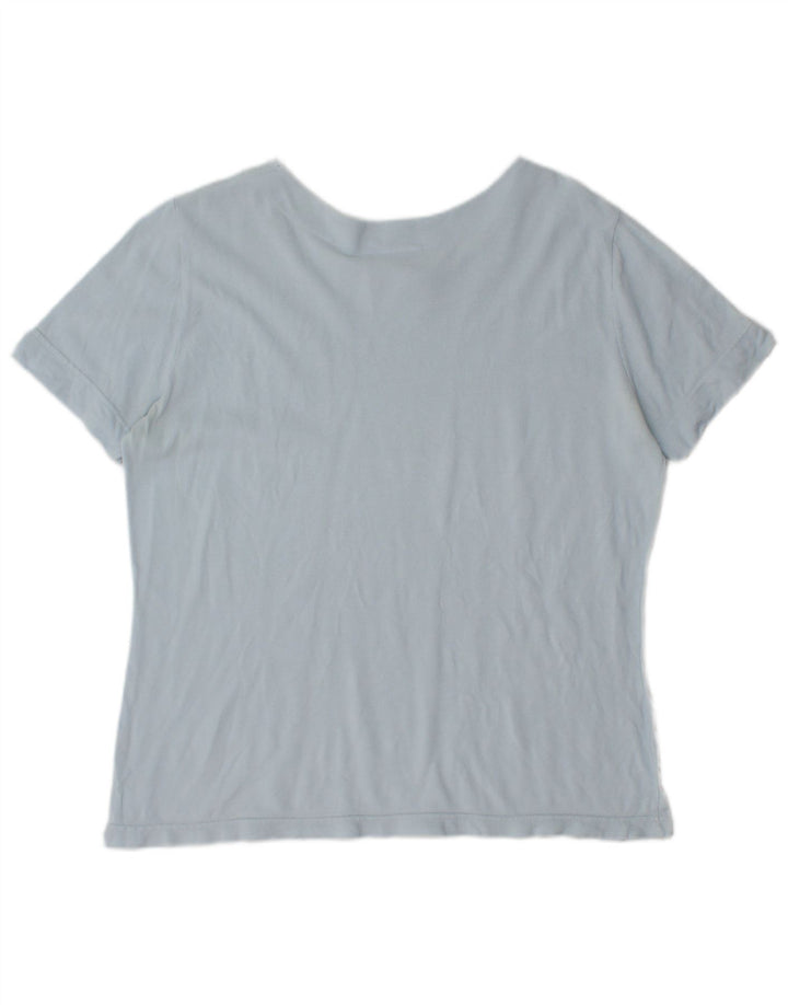 Camiseta feminina Lacoste tamanho superior 48 XL azul algodão