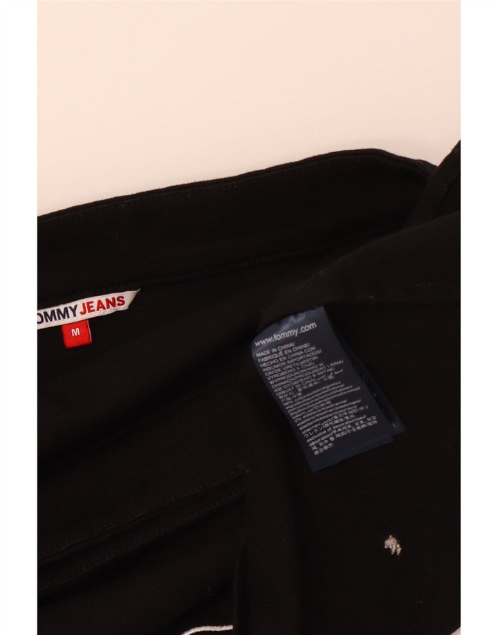 TOMMY HILFIGER mini saia envolvente feminina média W28 algodão preto