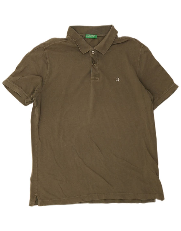 Camisa polo masculina Benetton XL algodão cáqui