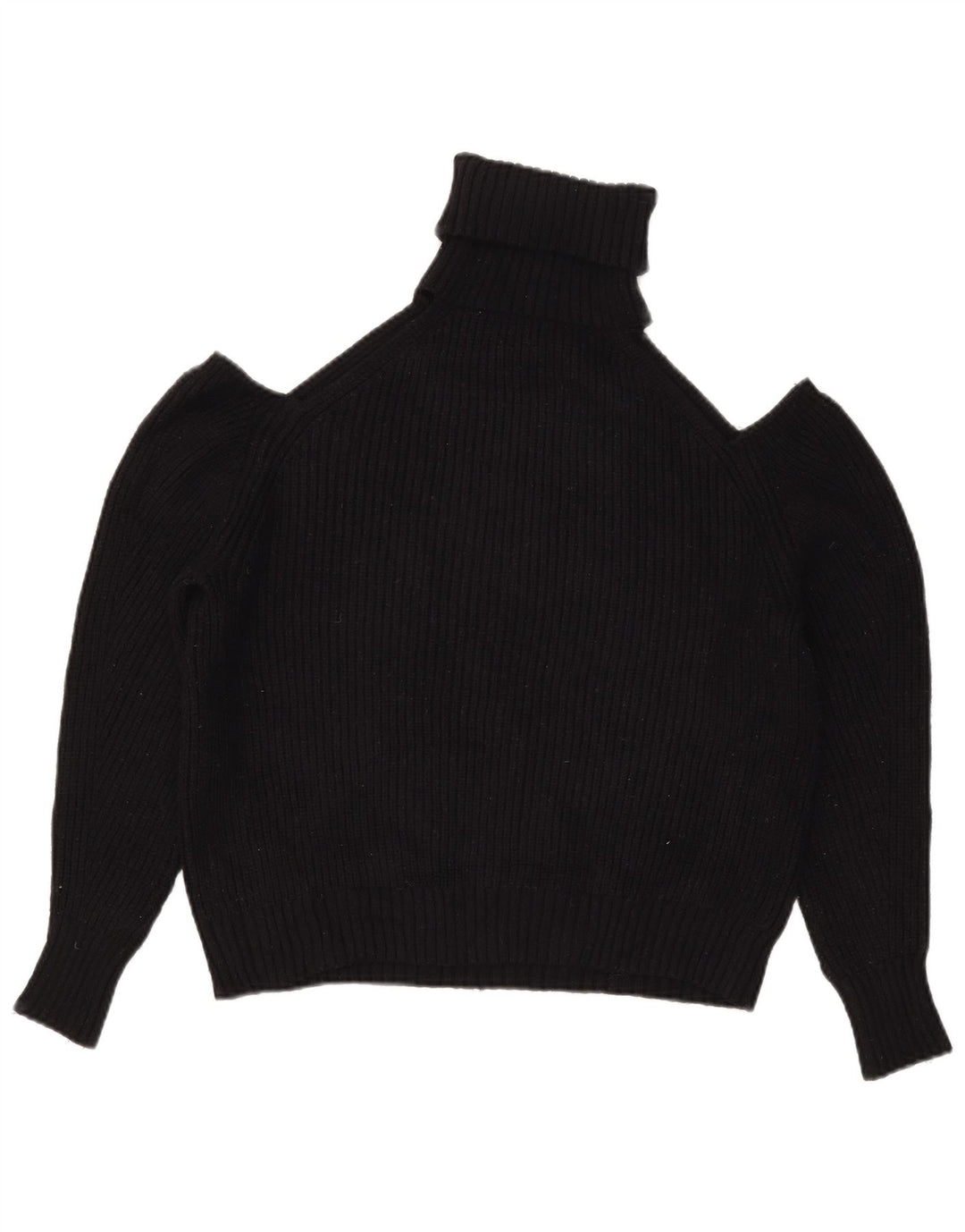 Suéter feminino Zara com ombro de fora e gola redonda Reino Unido 14 médio preto