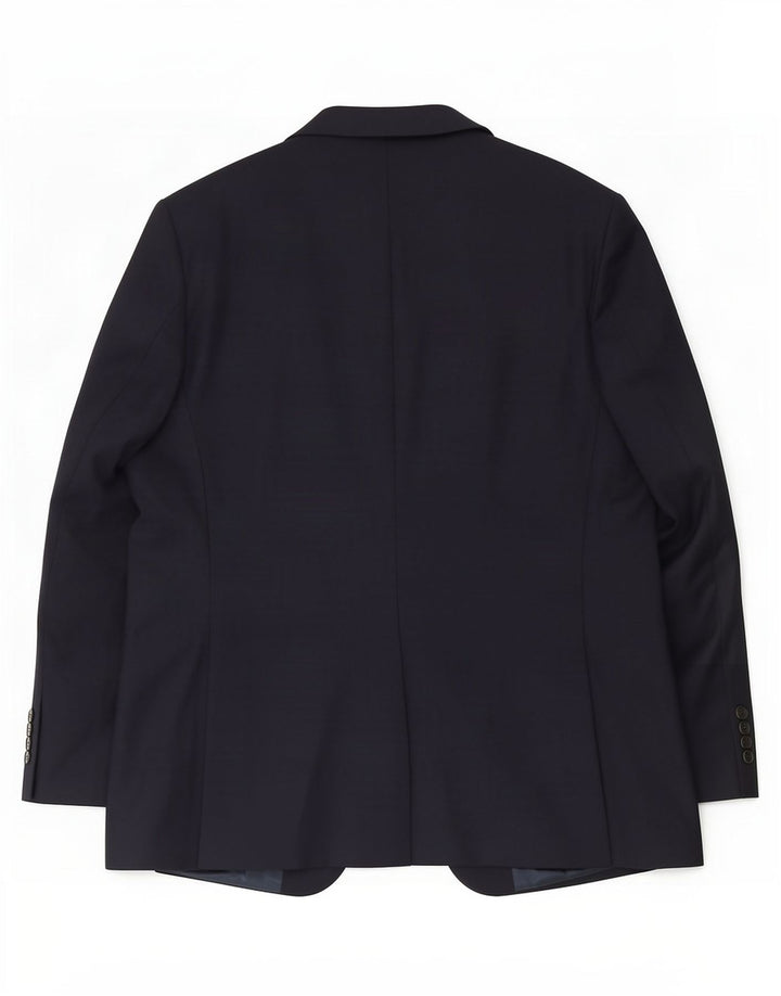 Jaqueta blazer masculina de 2 botões Marks & Spencer Reino Unido 44 XL azul marinho poliéster
