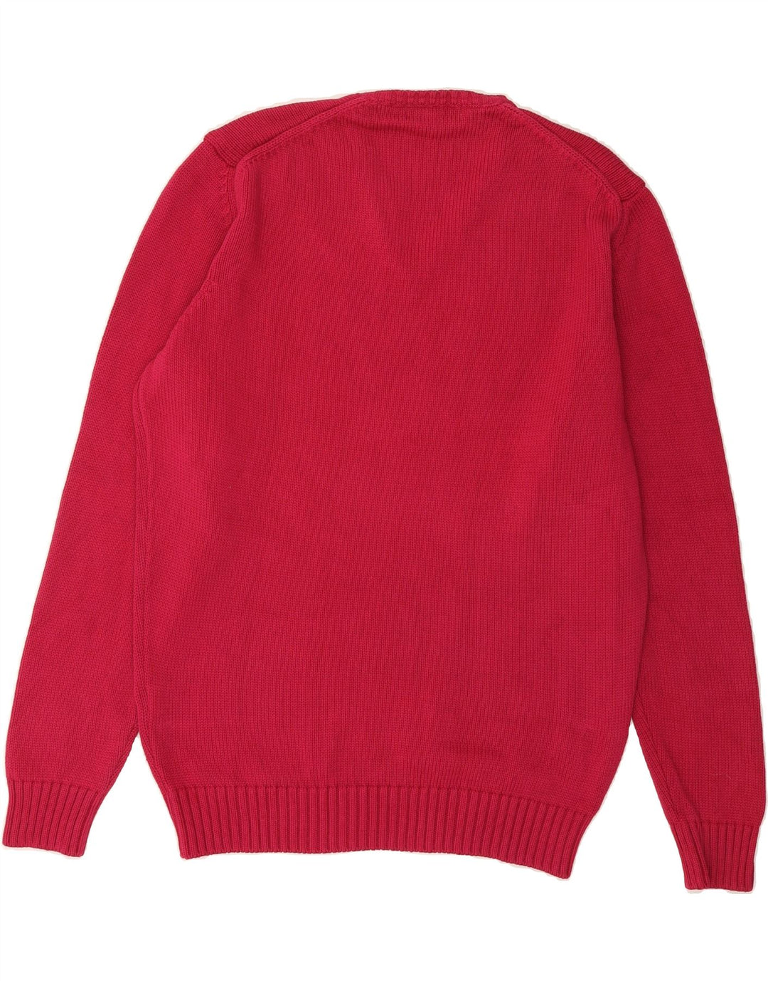 ZARA Mens V-Neck Jumper Sweater XL Burgundy Cotton Vintage Zara and Second-Hand Zara from Messina Hembry 