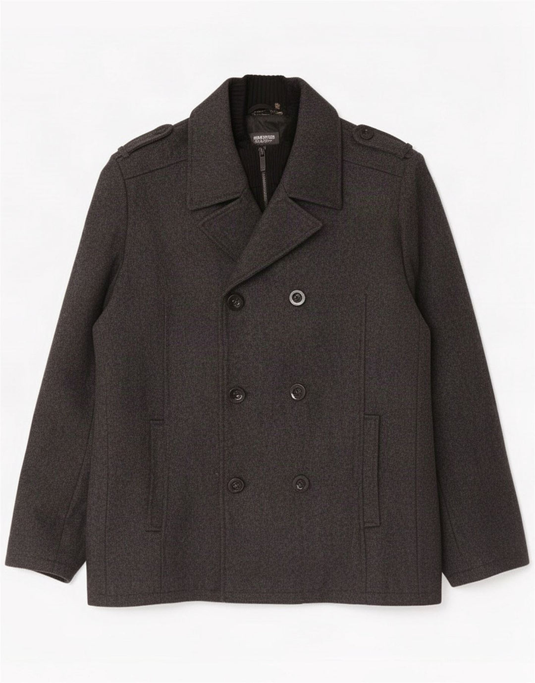 Kenneth Cole Mens Pea Coat UK 40 Grande Lã Cinza