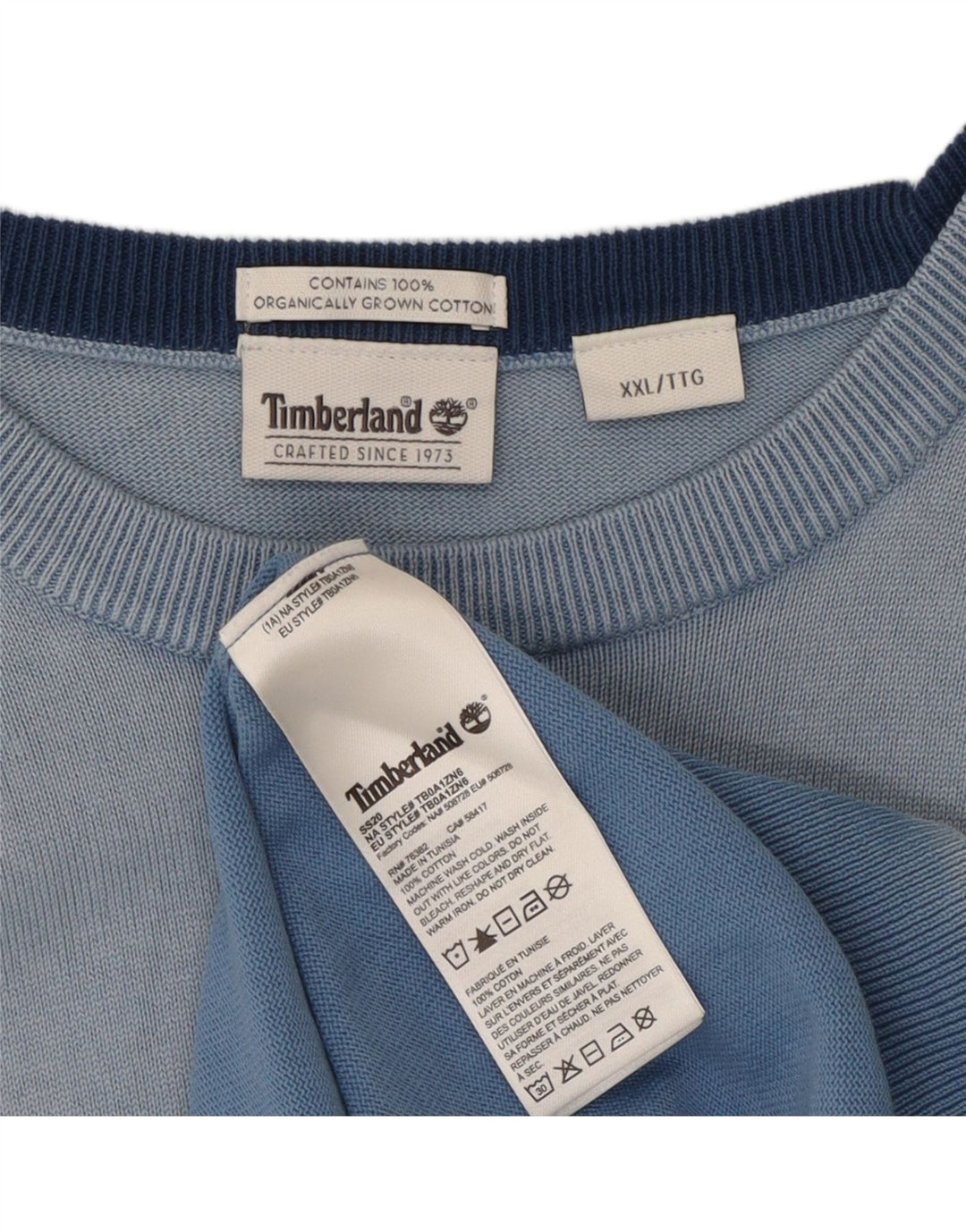 Suéter masculino Timberland com gola redonda 2XL algodão azul