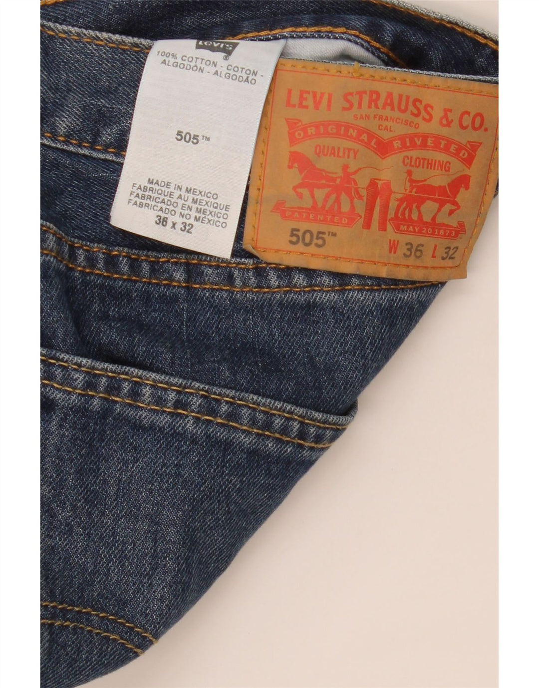 Levi's Masculino 505 Straight Jeans W36 L32 Azul Algodão