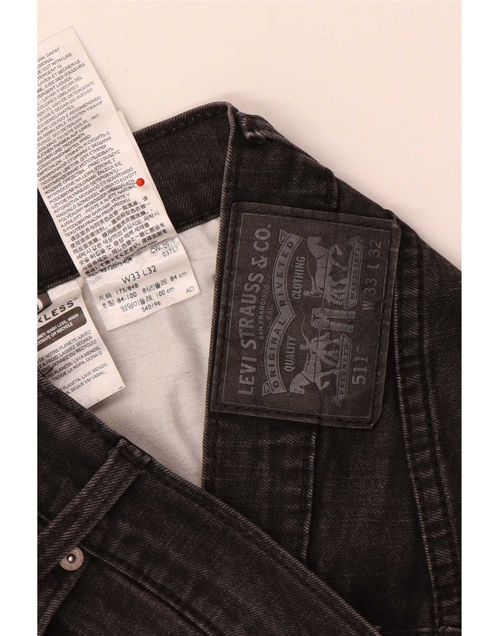 Calça Jeans Levis 511 Slim Masculina W33 L28 Cinza Algodão
