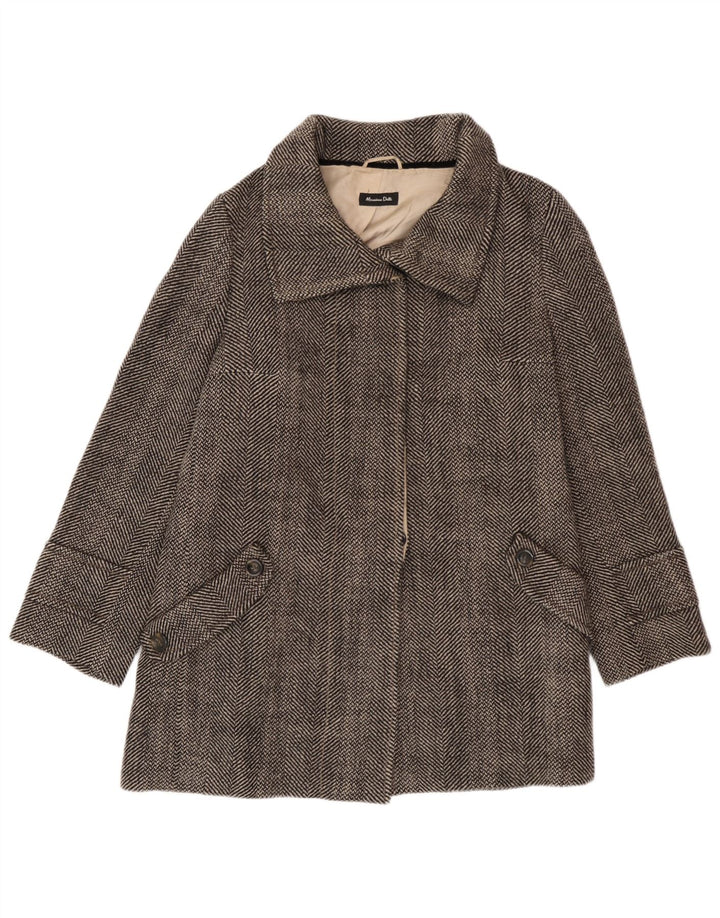 Sobretudo feminino Massimo Dutti EU 42 grande lã espinha de peixe cinza