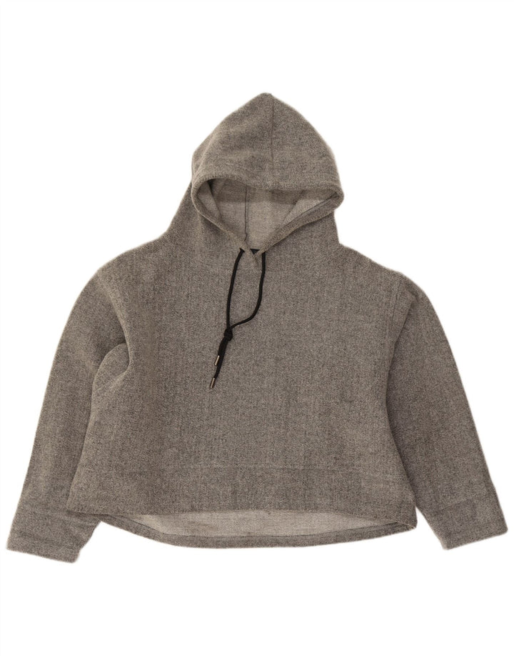 Zara Womens Oversized Hoodie Jumper UK 14 Médio Cinza Acrílico