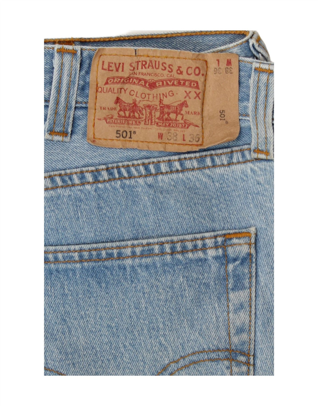 Levi's Masculino 501 Straight Jeans W38 L28 Azul Algodão