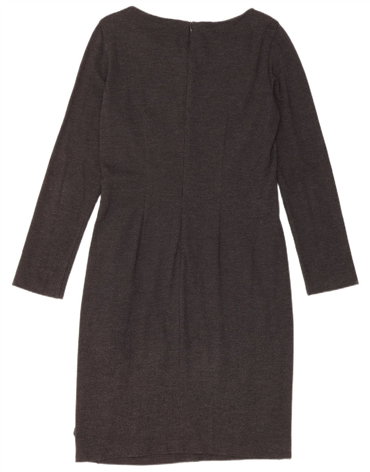 Vestido feminino Marella com bainha de manga comprida Reino Unido 12 espinha de peixe cinza médio