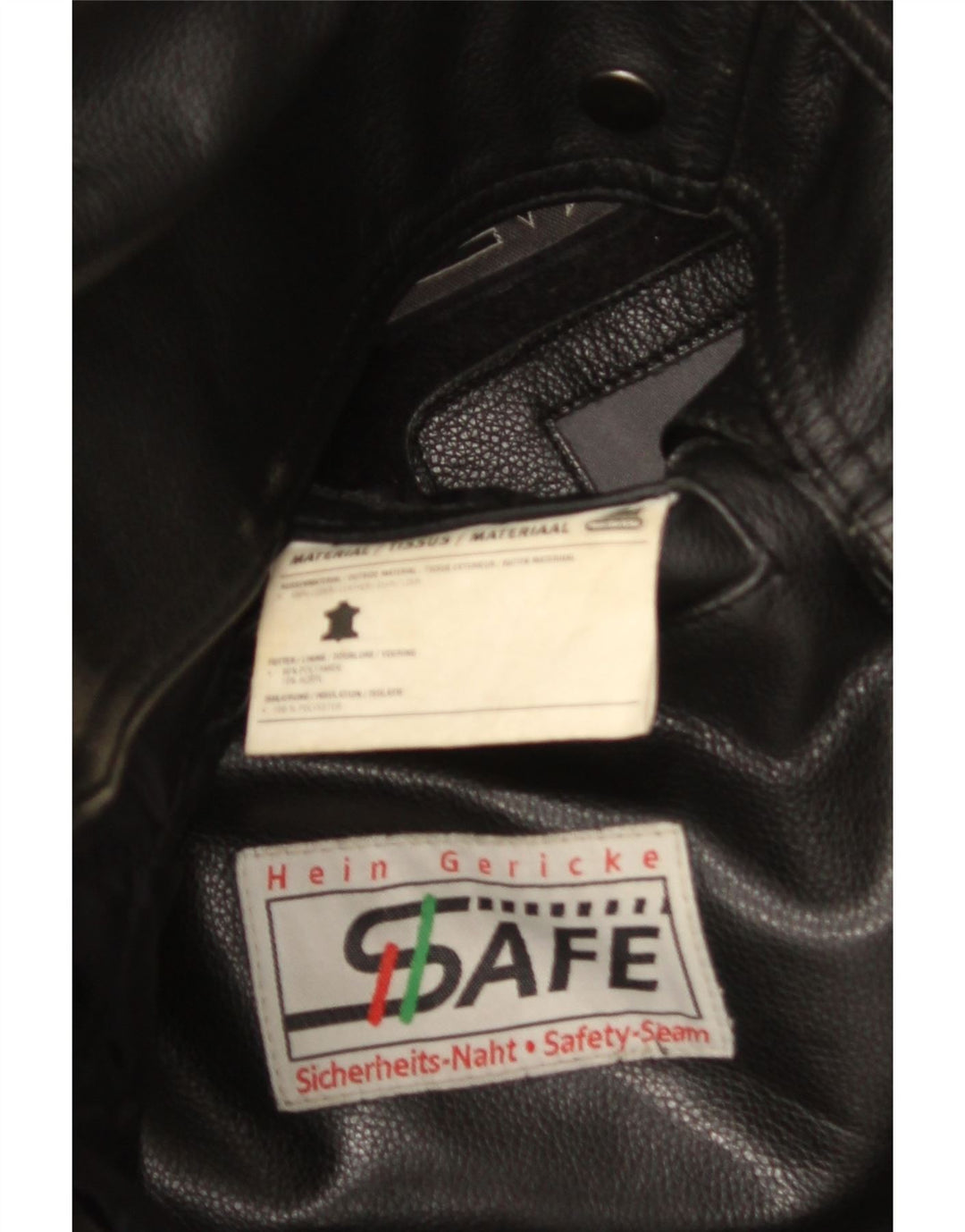 Jaqueta masculina de couro HEIN GERICKE para motociclista Reino Unido 40 grande couro preto