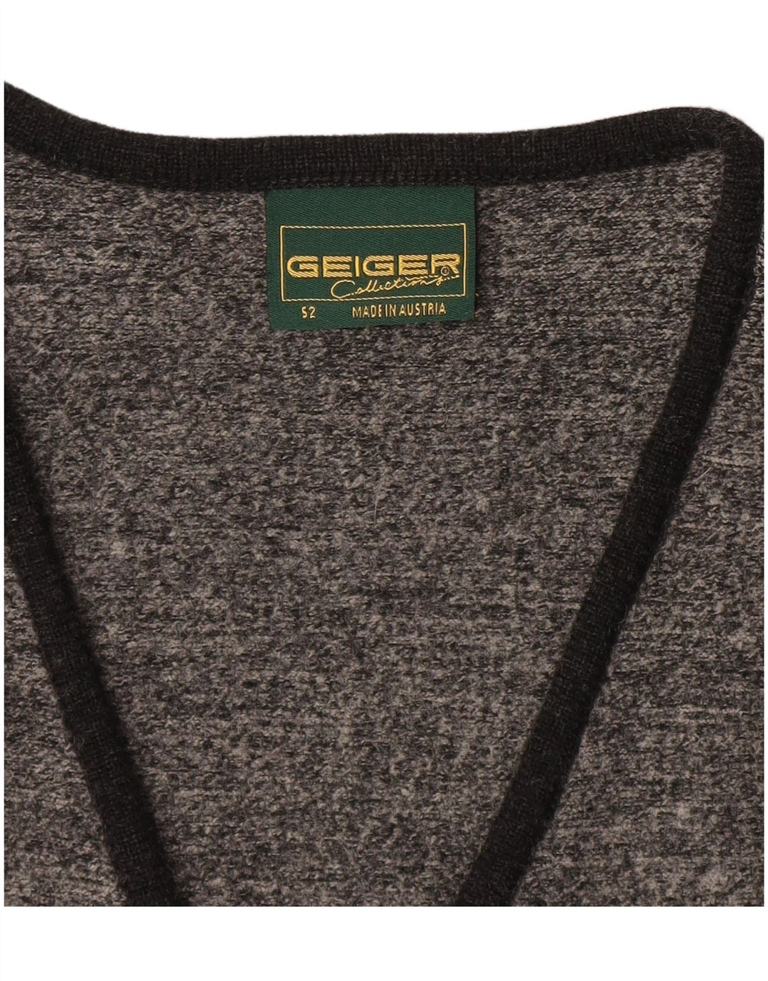 Suéter cardigã masculino sem mangas Geiger IT 52 cinza grande