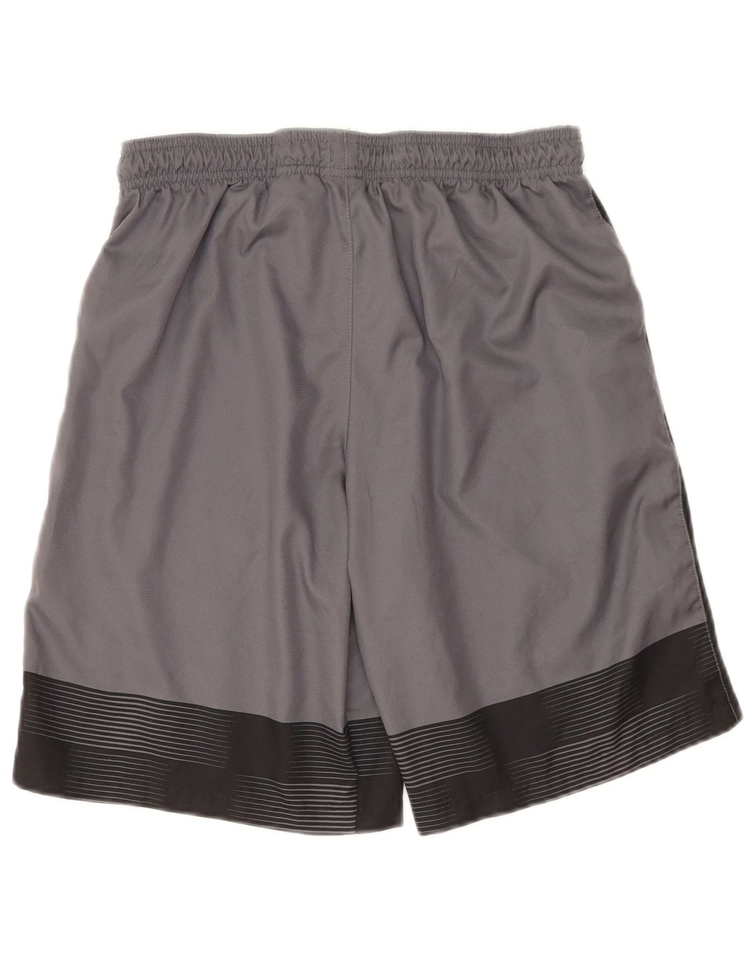 Shorts esportivos masculinos Nike Dri Fit cinza médio colorblock poliéster