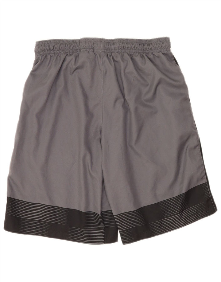 Shorts esportivos masculinos Nike Dri Fit cinza médio colorblock poliéster