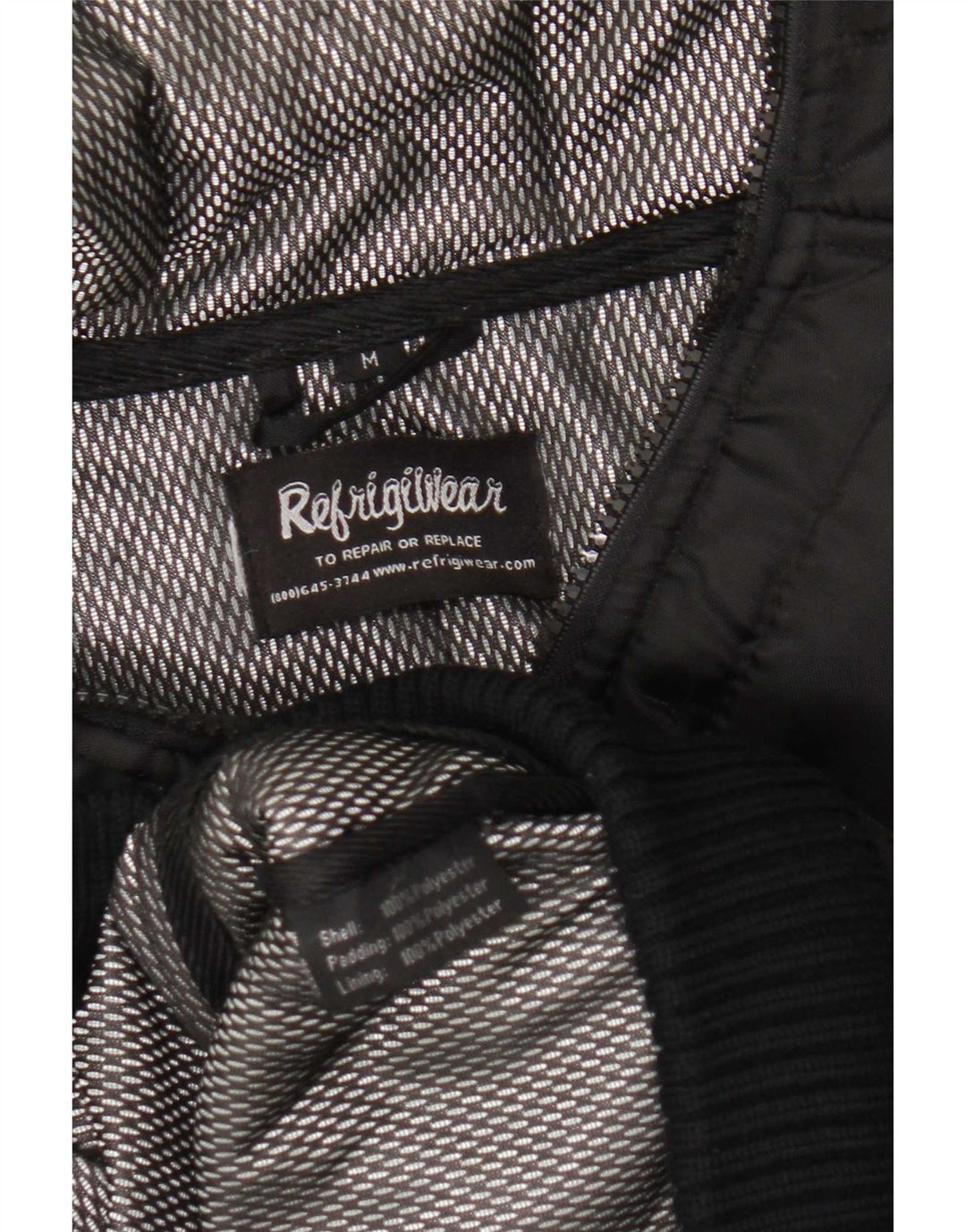 Jaqueta feminina acolchoada com capuz Refrigiwear UK 14 poliéster preto médio