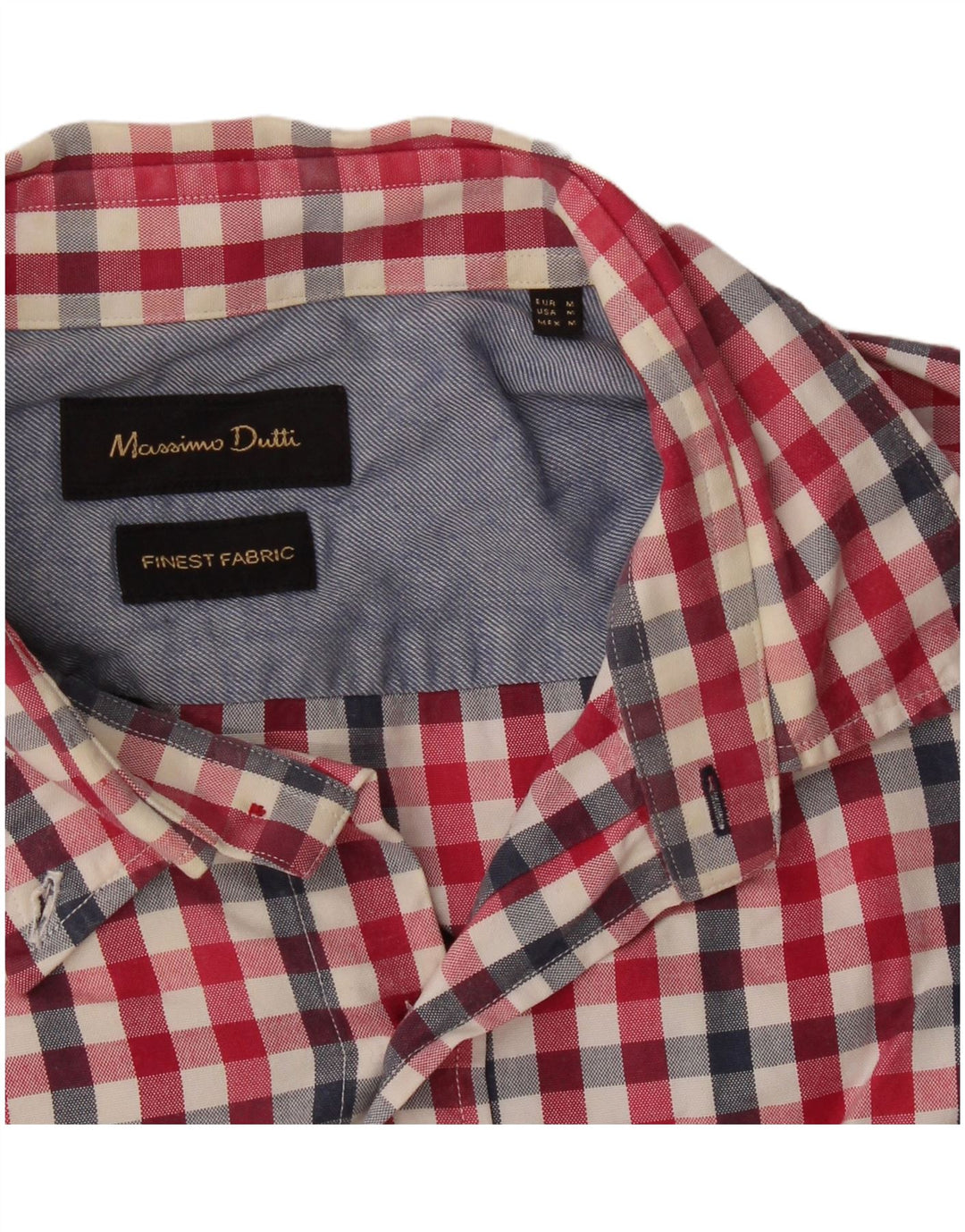 Camisa masculina Massimo Dutti média vermelha guingão