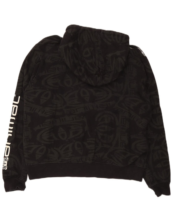 Animal feminino gráfico moletom com capuz UK 18 XL algodão preto