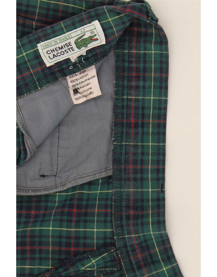Shorts masculinos Lacoste Pegged Chino tamanho 42 médio W31 algodão xadrez verde