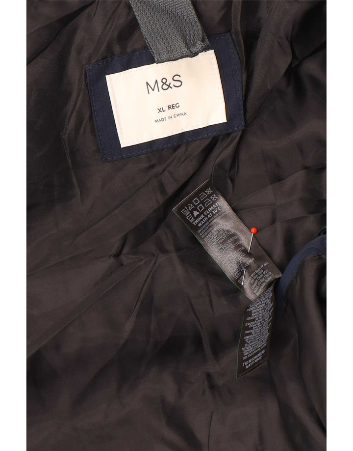 Jaqueta acolchoada masculina Marks & Spencer UK 42 XL azul marinho poliéster