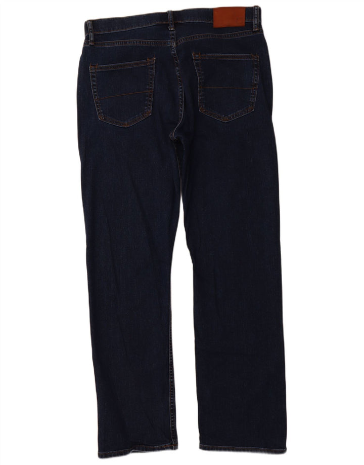 MARKS & SPENCER Masculino Regular Straight Jeans W34 L31 Azul Marinho Algodão