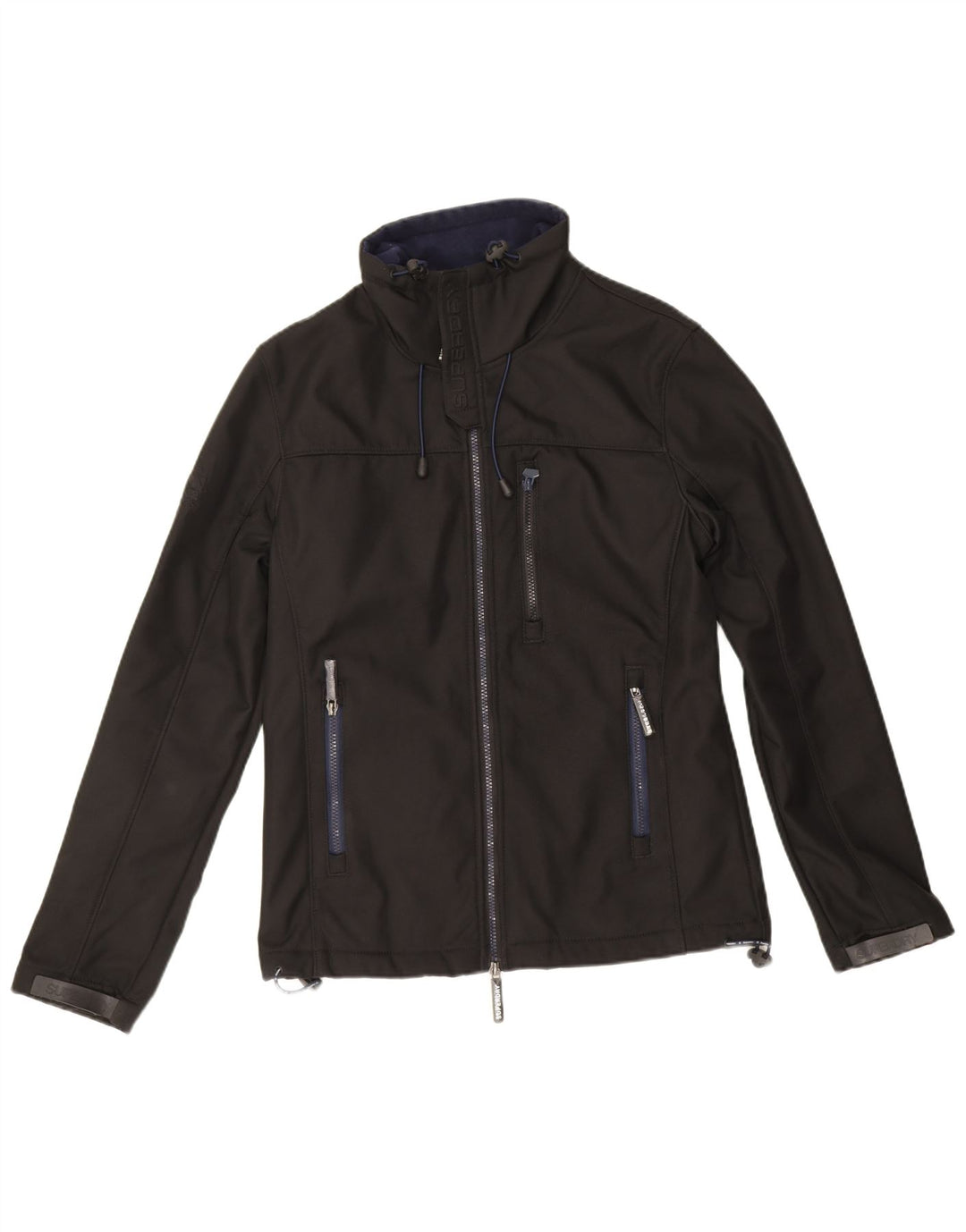 Jaqueta corta-vento masculina Superdry Windtrekker UK 38 poliéster preto médio
