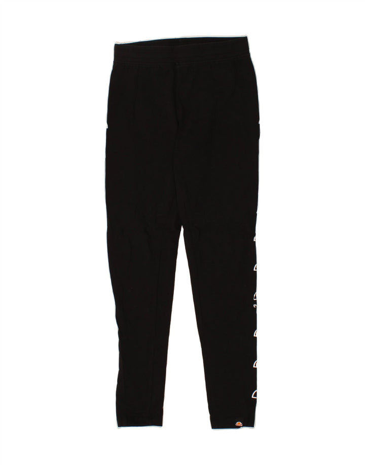 ELLESSE Womens Graphic Leggings UK 6 XS Black Cotton Vintage Ellesse and Second-Hand Ellesse from Messina Hembry 