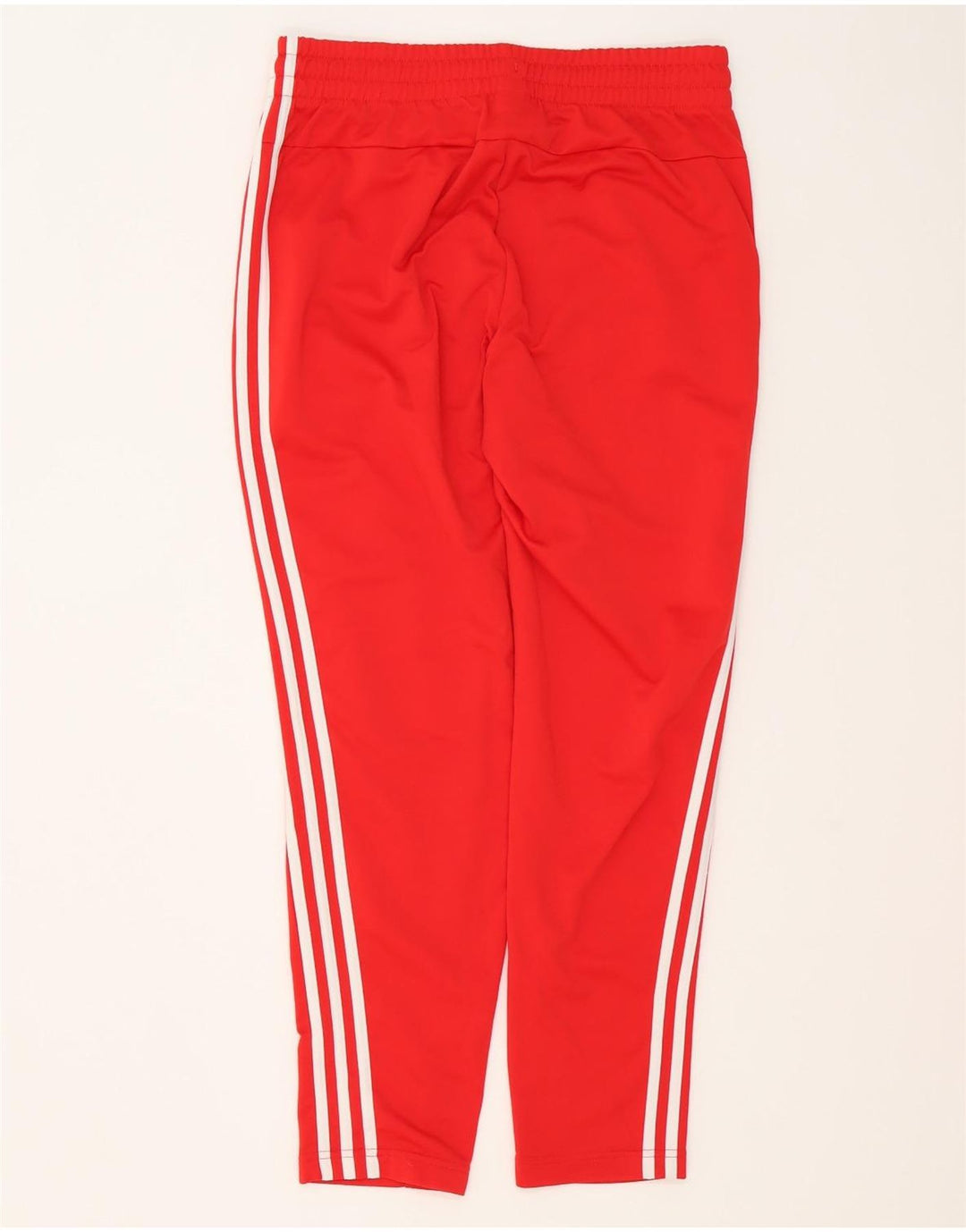 Calças de treino femininas Adidas UK 12/14 poliéster vermelho médio
