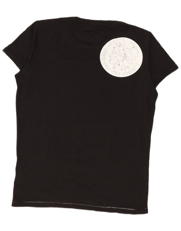 Camiseta gráfica masculina DIESEL Top médio de bolinhas pretas de algodão