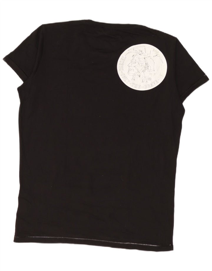 Camiseta gráfica masculina DIESEL Top médio de bolinhas pretas de algodão