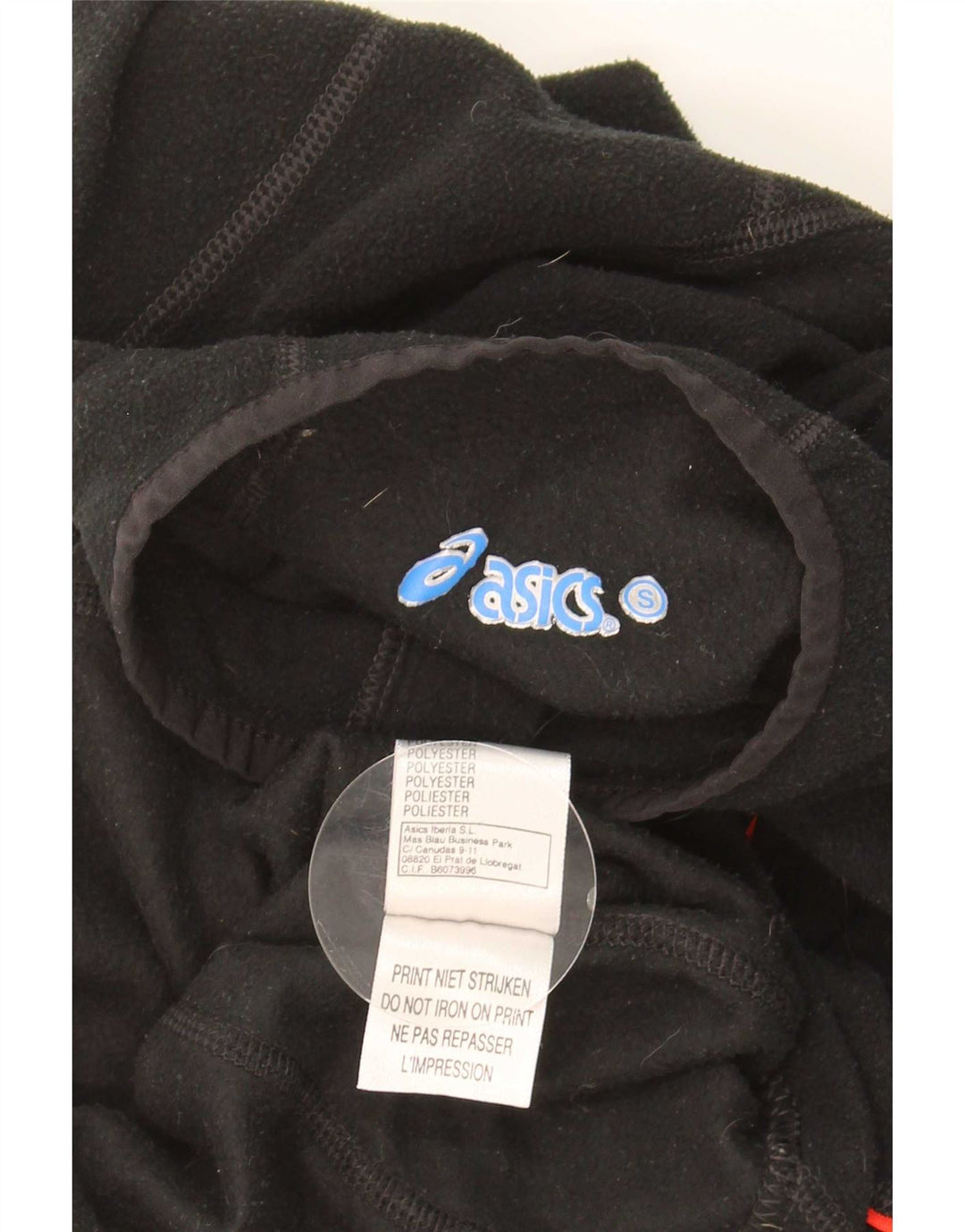 Asics Mens Zip Neck Fleece Jumper Pequeno Poliéster Preto