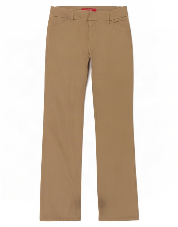Calça feminina Dickies Bootcut casual US 7 médio W30 L31 algodão bege