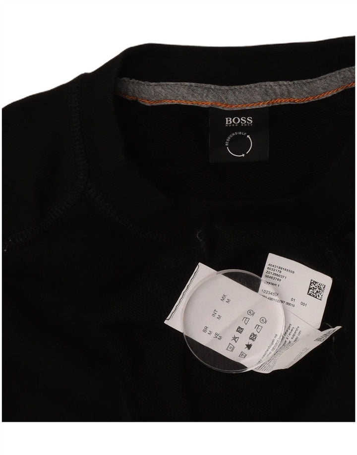 Hugo Boss moletom masculino jumper médio algodão preto