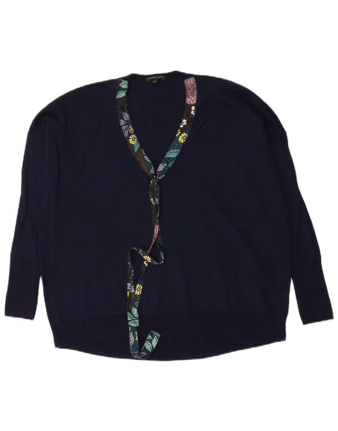J. Crew suéter feminino oversized com decote em V Reino Unido 14 médio azul marinho