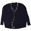 J. Crew suéter feminino oversized com decote em V Reino Unido 14 médio azul marinho